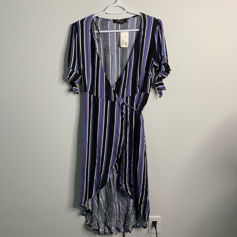 Striped wrap dress